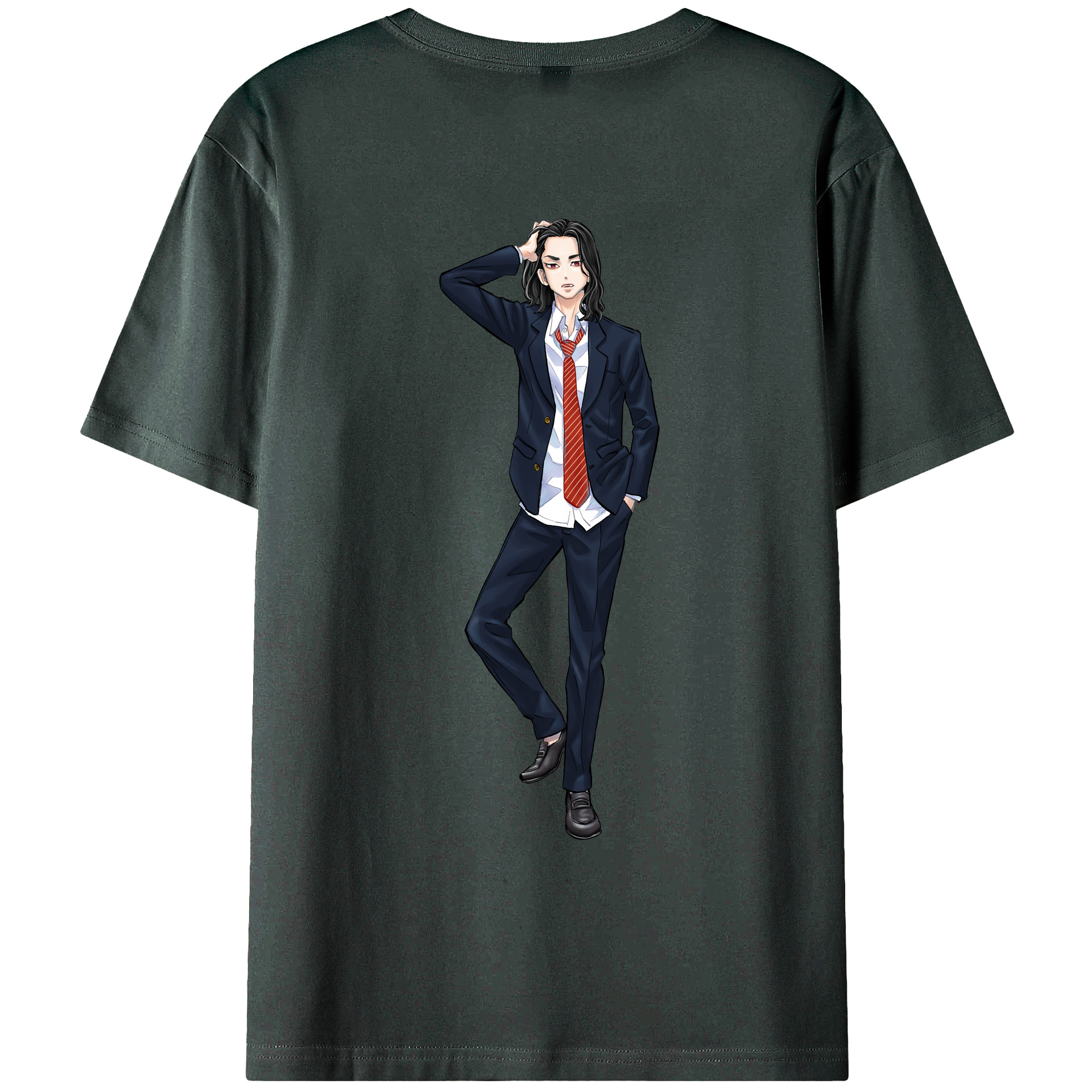 （画像用） 東京リベンジャーズ Tokyo Revengers 綿100％ メンズ半袖Tシャツ（バックプリント） 通気性